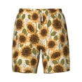 thumbnail image 4 of Lsque Mens Swim Trunks Autumn Sunflowers Pattern - Bathing Suit Compression Liner - Beach Swim Shorts Swimwear - (S-3XL) - Stretch Quick Dry -X-Large, 4 of 9