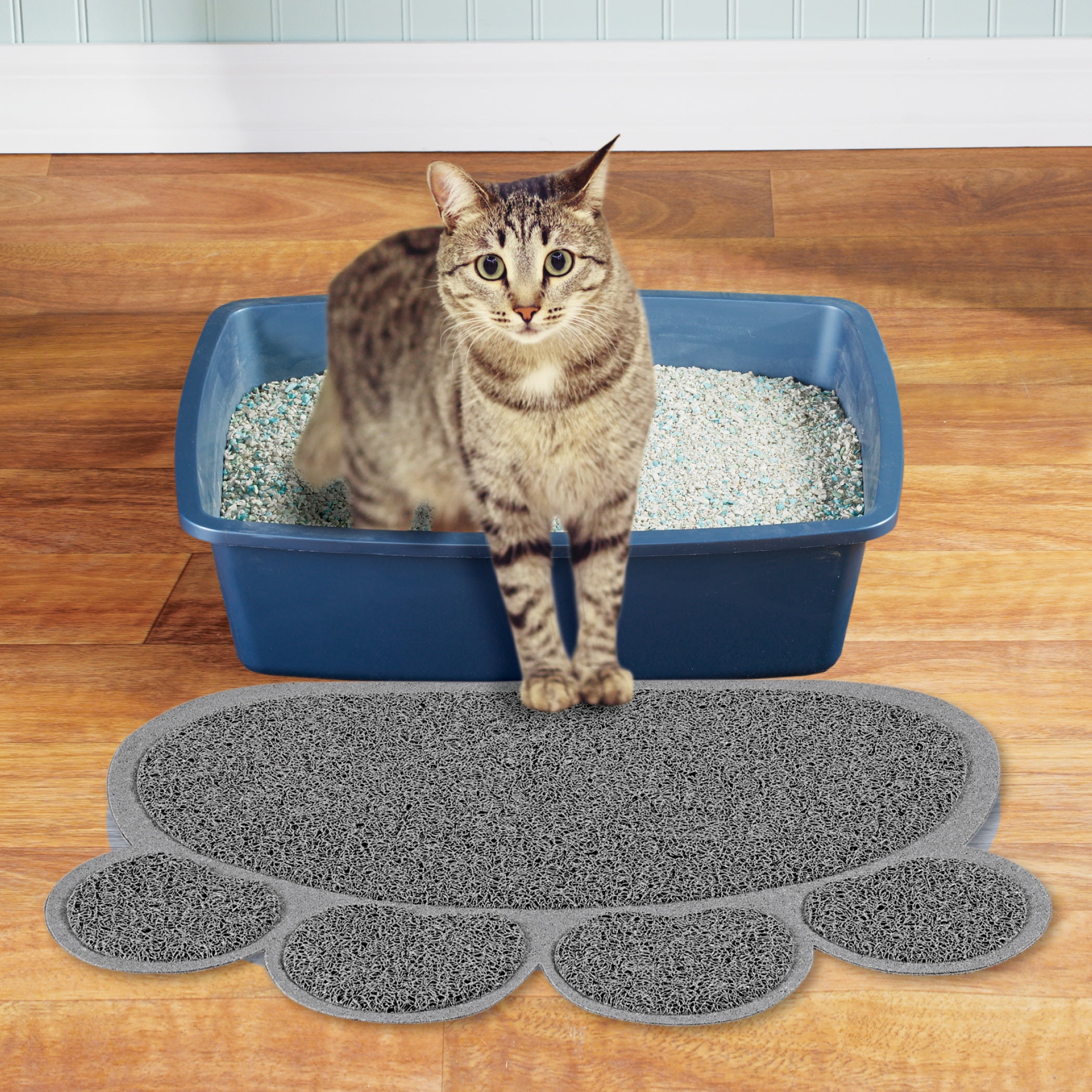 Paw Print Rubber Kitty Litter Mat the SpeciallyDesigned Textured