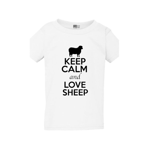 Keep Calm And Love Sheep Farm Animals Toddler Kids T-Shirt Tee