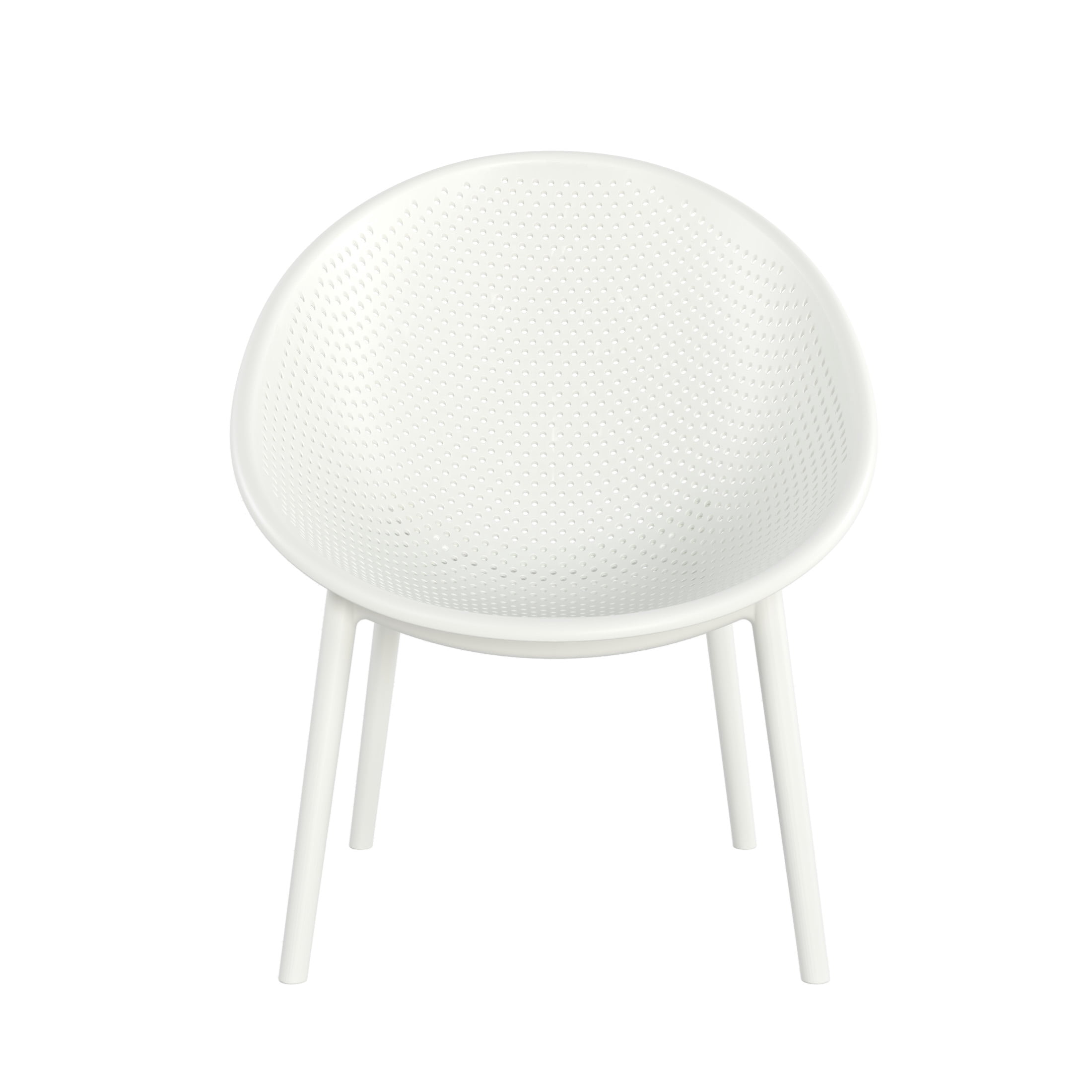 Kaia Modern Outdoor Patio Accent Chairs, Minimalist Design, White, Set of 2