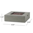 thumbnail image 2 of Kosynda Table à Feu Carré de 50 000 BTU, Foyers au Propane, Table d'Appoint de Rangement pour Réservoir de Gaz, Gris Pâle (Couvre-Réservoir Non Inclus), 2 of 10