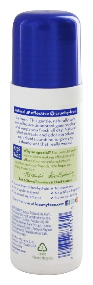 Kiss My Face Liquid Rock Roll On Deodorant | Patchouli | 3 Oz | Pack of 4