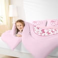 thumbnail image 3 of Erosebridal Pink Bow Letter O Full Size Comforter Sets for Girls Women, Cute Buffalo Ribbon Bedding Sets, Pink Reversible, 3 Pieces, 3 of 6