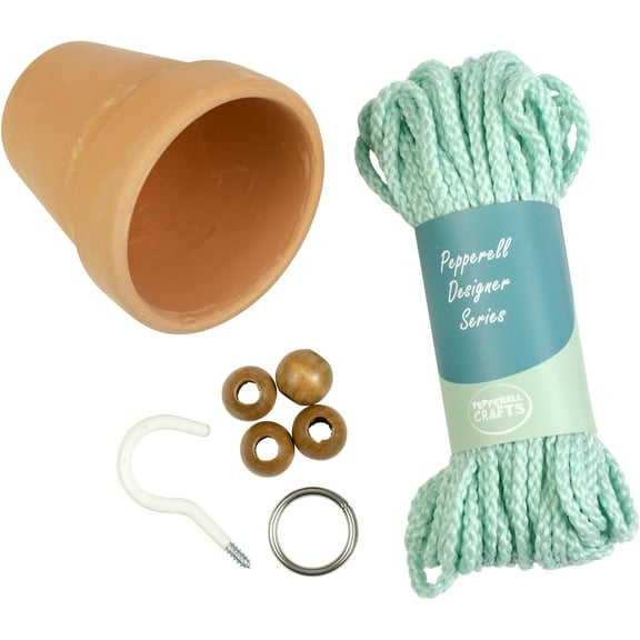 Pepperell Designer Macrame Plant Hanger Kit-Mint
