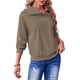 thumbnail image 3 of Sudadera con Cremallera para Mujer, Cuello Alto, Larga, Informal, Holgada, Tops Caqui M, 3 of 9