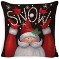 thumbnail image 4 of Cojines navideños XCF Fundas de almohadas navideñas 18 pulgadas x 18 pulgadas Juego de 4 rojo y negro, 4 of 4