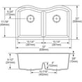thumbnail image 6 of Elkay Elgulb3322 Quartz Classic 33" Undermount Double Basin Quartz Composite Kitchen Sink, 6 of 7