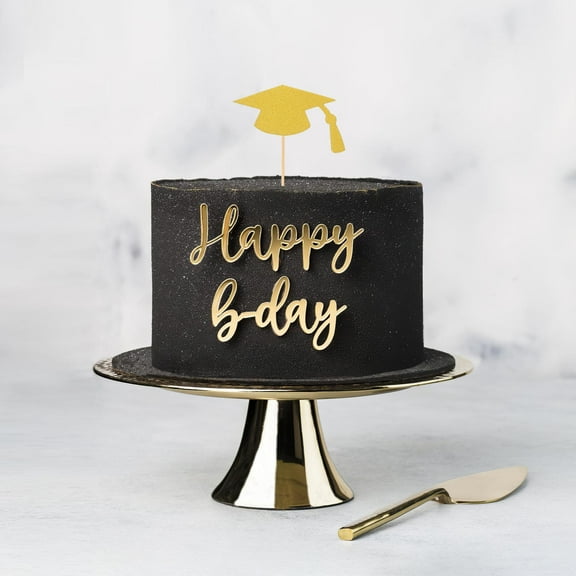 NIAIZEK Golden Graduation Hat Cake Toppers for Special Celebrations, Easy to Use