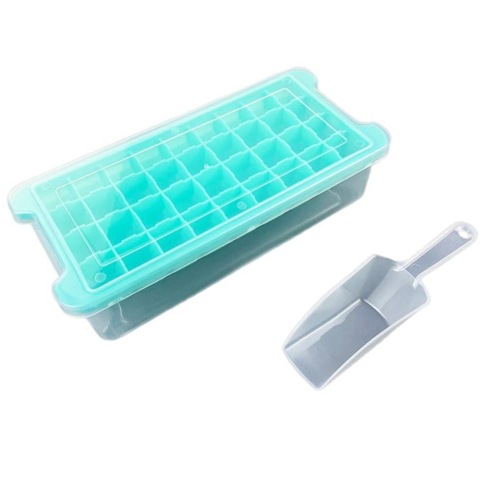 Light Blue Set Ice Box Mold Kit 4Pcs Round Ice Cube Trays,with Lid