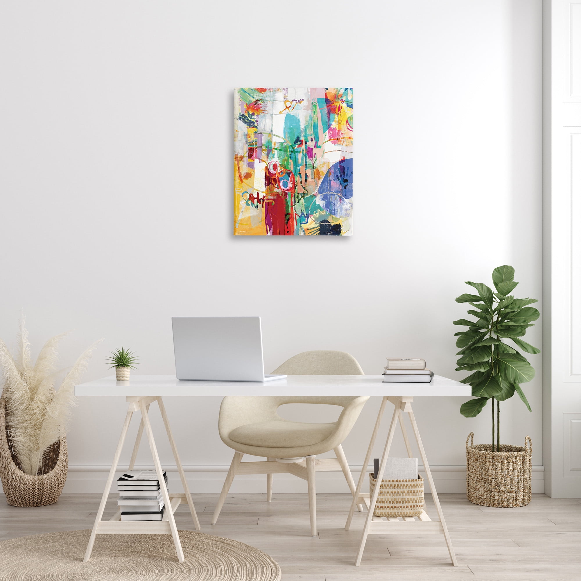 Stupell Industries Expressive Collage Abstraction Abstract Painting Gallery Wrapped Canvas Art Print Wall Art, 24 x 30