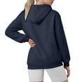 thumbnail image 5 of Xudanell Womens Hoodie Cowl Neck Long Sleeve Sweatshirts Fashion Pullover with Drawstring Teen Girls Clothes Navy S, 5 of 6