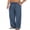 A- Denim Blue, variant on Men's Cotton Linen Pants Elastic Waist Linen Dress Pants Big and Tall Linen Pants