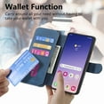 thumbnail image 5 of ELEHOLD Multi-Functional Wallet Case for Samsung Galaxy S24 Ultra,Magnetic Detachable Card Holders PU leather Case RFID Blocking Function Flip Shockproof Stand Cover Business Style for Women Men,Blue, 5 of 9