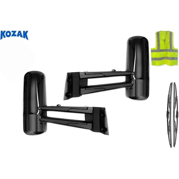 KOZAK Compatible with T680 T880 Black Door Mirrors With Arms Set