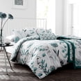 thumbnail image 1 of Ensemble de Housse de Couette Florale Encre Bleu Sarcelle Queen, 1 of 5