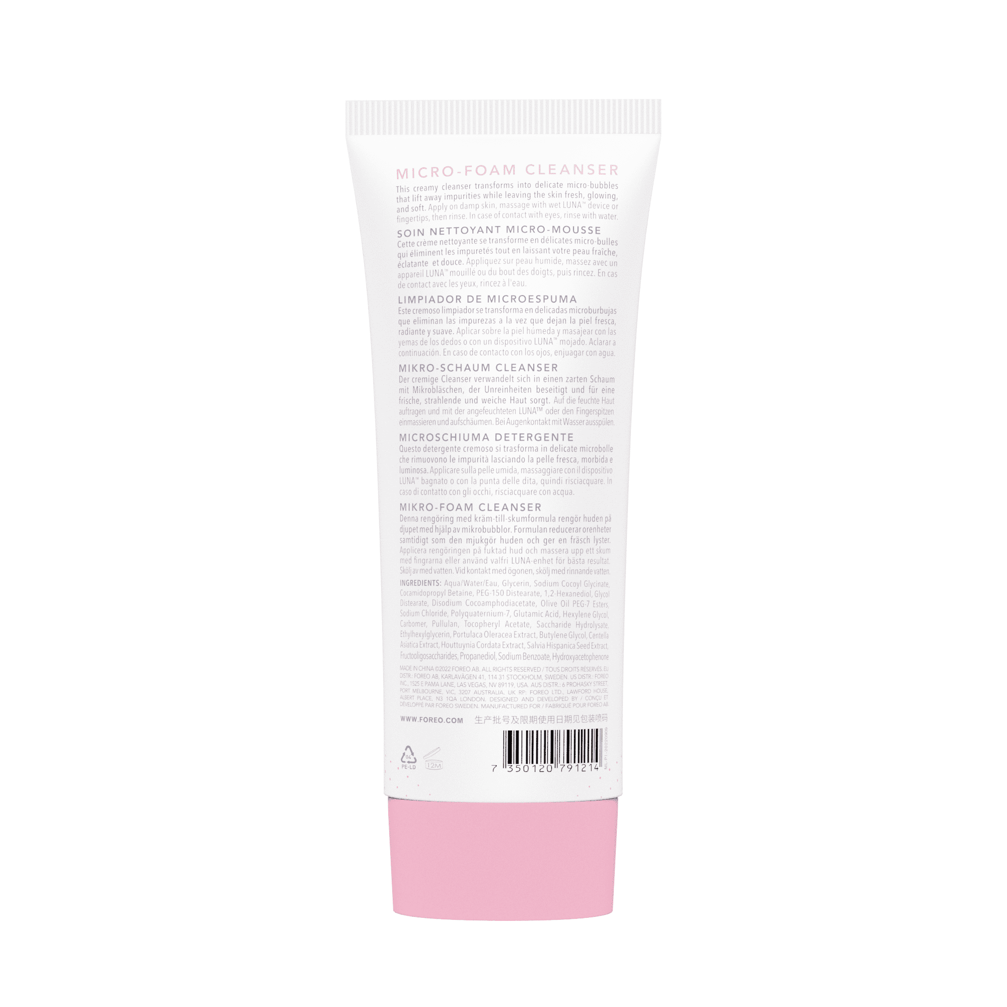 FOREO Micro-Foam Cleanser 2.0 Gentle Foaming Face Wash for Sensitive Skin, 100ml