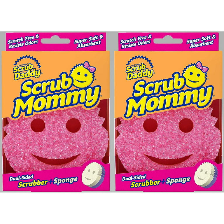 Scrub Daddy- Scrub Mommy - Dual Sided Sponge & Scrubber, Soft in Warm  Water, Firm in Cold, FlexTexture, Deep Cleaning, Dishwasher Safe,  Multipurpose, Scratch Free, Odor Resistant, Ergonomic (2 Count) 