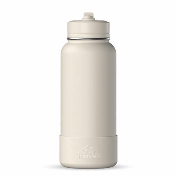 Hydrapeak Bouteille d'Eau Sportive Isolée 32Oz avec Paille Ou Couvercle Chug Anti-Fuite et Anti-Déversement Garde les Boissons Froides pendant 24 Heures Chaudes pendant 12 Heures Bouteilles d'Eau en Acier Inoxydable Premium (32Oz Pierre)