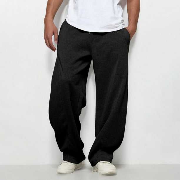 Grrvtrz Mens Sweatpants Open Bottom Baggy Track Pants Drawstring