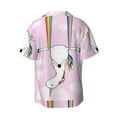 thumbnail image 2 of KLL Aerial Yoga for Unicorn Print Men's Shirt Short Sleeve Button Down Summer Cuba Beach Shirts- X-Large, 2 of 7