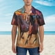 thumbnail image 2 of Balery a herd of horses Camisas hawaianas de manga corta para hombre, camisas playeras de corte holgado, camisas de vacaciones con botones,XX-Large, 2 of 7