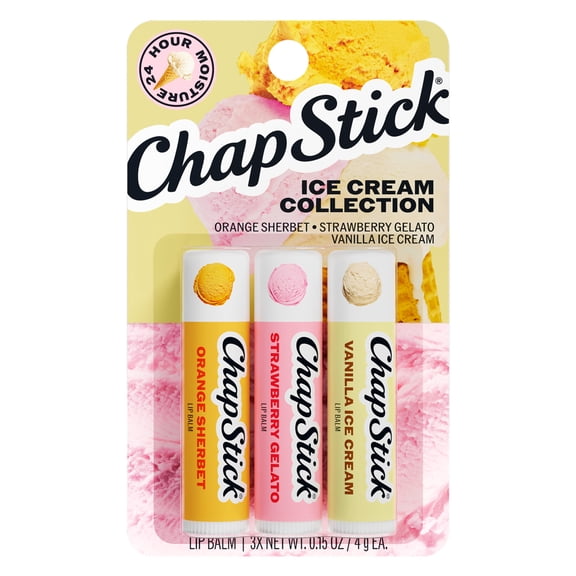 ChapStick Ice Cream Collection Lip Balm Lip Care, Moisturizer, Skin Protectant - 3 Pack