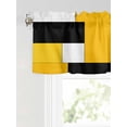 thumbnail image 6 of Valances for Windows Yellow Black Rod Pocket Cafe Window Treatments Valance Curtains for Kitchen Bathroom Laundry Basement Windows 60"x14", 6 of 9