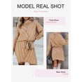 thumbnail image 3 of Asyoly Womens Knit Belt Turtleneck Sweater Dress Long Sleeve Solid Color Casual Winter Pullover Loose Jumper Dresses, 3 of 10