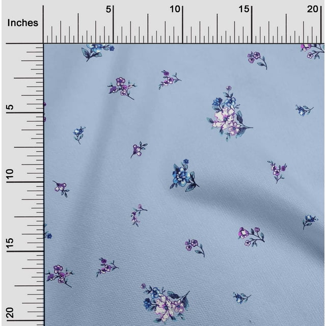 oneOone Polyester Lycra Fabric Leaves & Flower Floral Printed Craft Fabric BTY 56 Inch Wide
