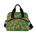 thumbnail image 2 of Lunch Bag Portable Crossbody Meal Bag Cooler Bag Insulated Lunch Bag Food Bag Handheld & Crossbody Design Brown Giraffe, 2 of 6