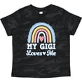 thumbnail image 3 of Inktastic My Gigi Loves Me Retro Rainbow Girls Toddler T-Shirt, 3 of 5