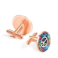 thumbnail image 3 of Peace Sign Men's Shirt Cufflink Stainless Steel Dress Accessory for Formal Occasions, 3 of 6