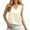 Beige, variant on Women Fashion Solid Silk Satin Vest Casual V Neck Silk Satin Sleeveless Vest White,M
