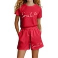 thumbnail image 5 of Gelikeya School Uniform for Girls Szie 11-12 Red 2 Piece Tee Shirt and Pants Set, 5 of 5