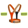 thumbnail image 1 of Chaleco reflectante Correas reflectantes Equipo de funcionamiento elástico Luces de advertencia Transpirable visibilidad para hombres que naranja kusrkot tren de rodaje reflectante, 1 of 8