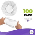 thumbnail image 2 of White Disposable Hair Nets, Nylon Bouffant Caps with Elastic Edge, 100 Count, 21 in, 2 of 6