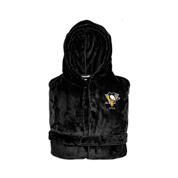 Unisex ISlide Black Pittsburgh Penguins Phantom Hooded Bathrobe