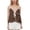 Coffee, variant on Women's Contrast Tie Front Neck Flowy Crinkled Ruffle Going Out Tank Split Coffee M