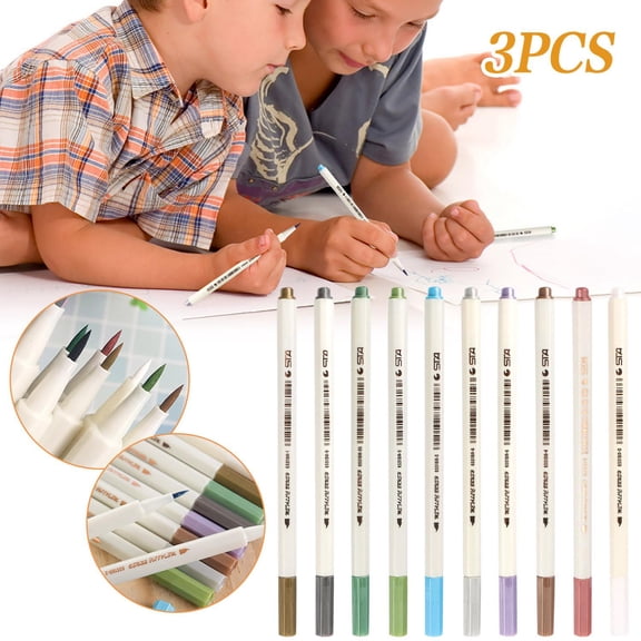 CoreLiving Metallic Marker Pens Fine Point Vibrant Permanent Paint Set of 3 for Black Paper Rock Painting Card Making Scrapbooking Supplies