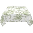 thumbnail image 3 of Sage Green Floral Tablecloth Square 54 Inch Vintage Chinoiserie Green Table Cloth Polyester Fabric Spring Summer Flowers Farmhouse Table Cover for Kitchen Party Picnic Outdoor Decor, 3 of 7