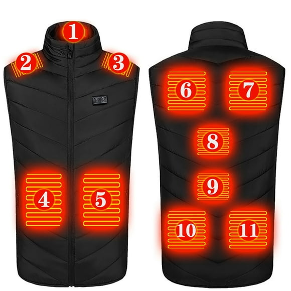 Meichang Heated Vest for Men and Women Waterproof Outdoor Work Outerwear Rechargeable with USB Port Heated Jacket Skiing Thermal Heated Coat