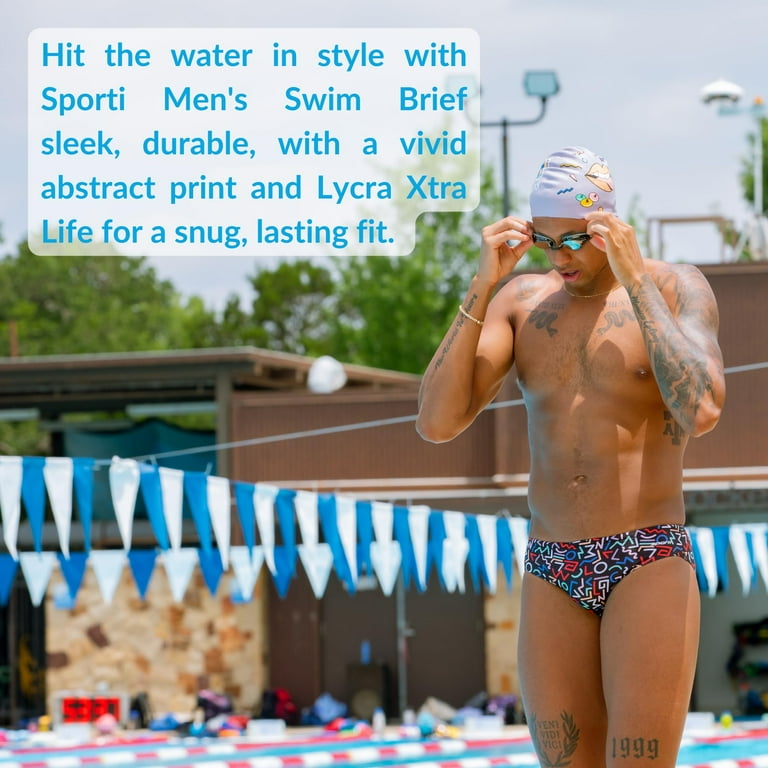 【お気にいる】 Sporti New 50+ UPF Life, Xtra Lycra Swimsuit, Brief Waves CompetitiveSwimwear