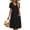 Black, variant on TARAINYA Women V Neck Short Sleeve Casual Dress with Buttons and Pockets Summer Beach Sundress