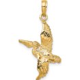 thumbnail image 4 of 14K Yellow Gold 3-D Pelican Flying Charm (27 X 18) Made In United States k7784, 4 of 5