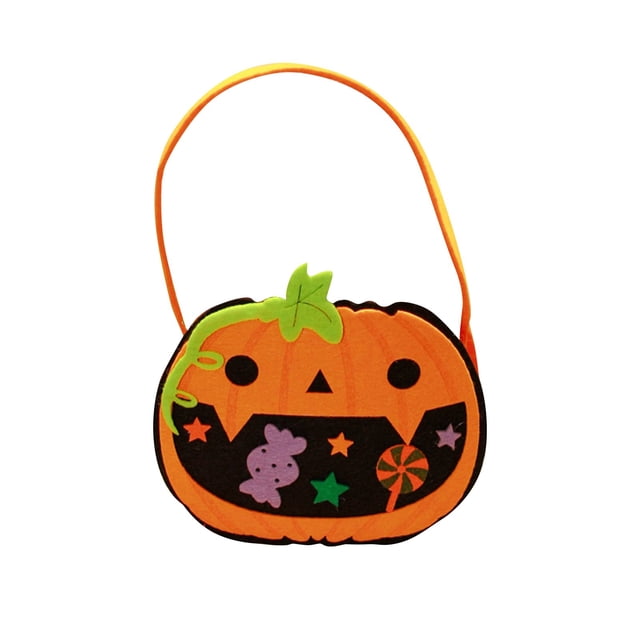 Decoración de Halloween Decoraciones de Halloween Bolsa de dulces de Halloween Bolsa de Cushaw de araña 3D Cubo de tela portátil Bolsa de dulces para niños