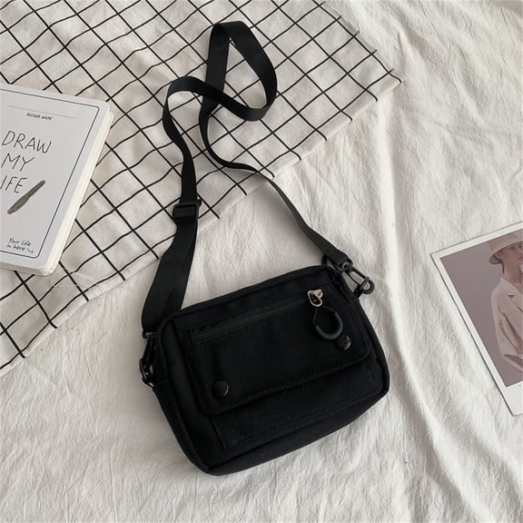 Women Shoulder Bag Students Book Bag Messenger Bag Canvas Crossbody Bag Shopping Bag Phone Bag for Travel