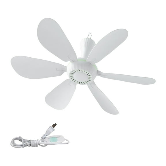 17in USB Operated Ceiling Fan - Portable Hanging Fan for RV, Camping, Tents, and Dorm Rooms, Quiet Operation with Adjustable Speed, Powered by USB for Convenience