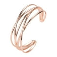 thumbnail image 2 of Anvazise Fashion Women Multilayer Cross Bangle Bracelet Open Cuff Wrist Jewelry Gift Rose Gold, 2 of 13