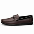 thumbnail image 4 of Men's Casual Loafers Slip On Leather Shoes Comfortable Lightweight Driving Shoes Male Moccasins Classic Penny Loafer Flats Boat Shoes Outdoor Walking Shoes, 4 of 13