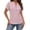Pink, variant on Women's Eyelet Shirts Rolled Short Sleeve Henley Tops Summer Causal Button Boho Vacation Blouses Orange L